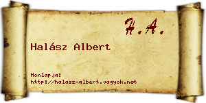 Halász Albert névjegykártya