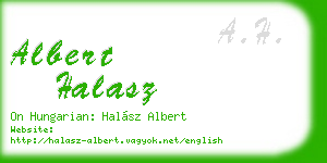 albert halasz business card